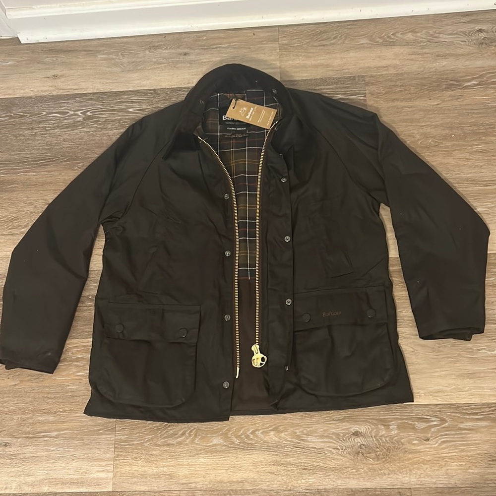 NWT Barbour Classic Bedale Olive Sylkoil size 40 large